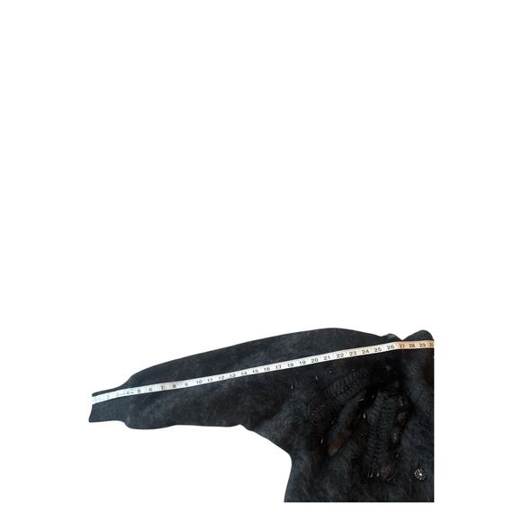 Vintage Christine Phillipe Angora Button-Up Jacket | Faux Fur | Braid Detail | M - Picture 9 of 13